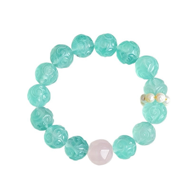 Armband mit facettierten grünen Fluoritperlen | LuxeStyle