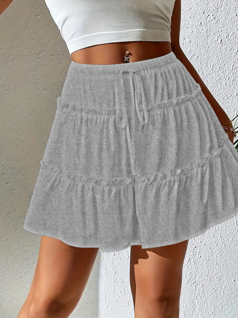High Waist Minirock mit Rüschen und Innenfutter – Ansicht 8