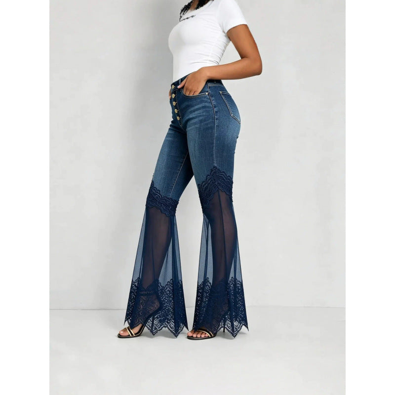 High-Waist Jeans mit ausgestelltem Bein