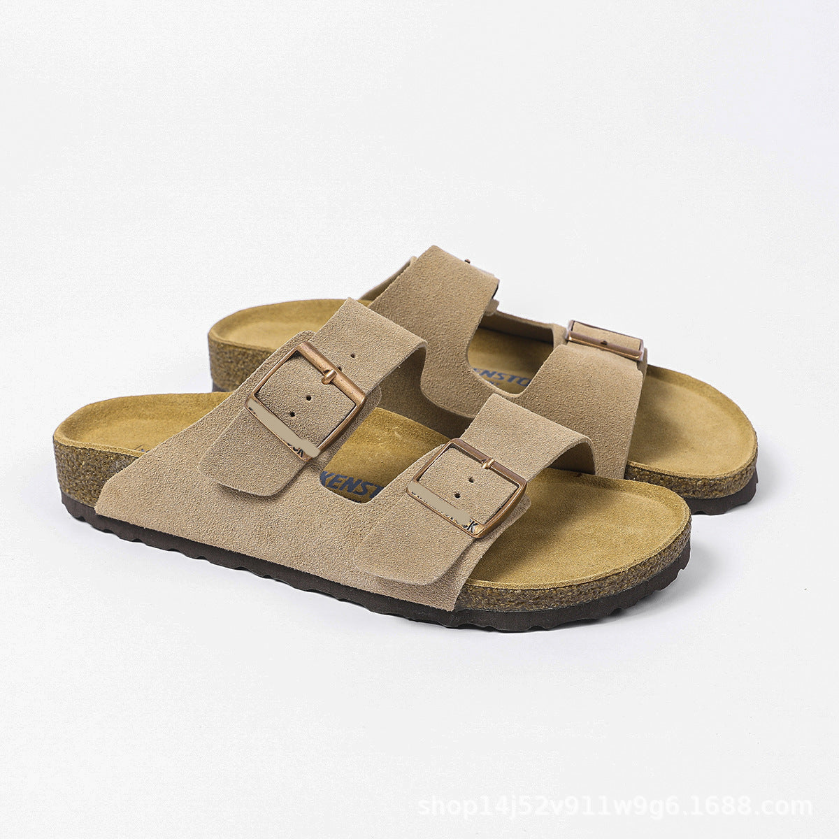 Doppelriemen-Sandalen aus Wildleder