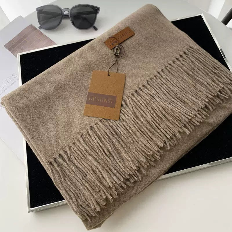 Tassel-Schal aus Kaschmir-Optik, rot