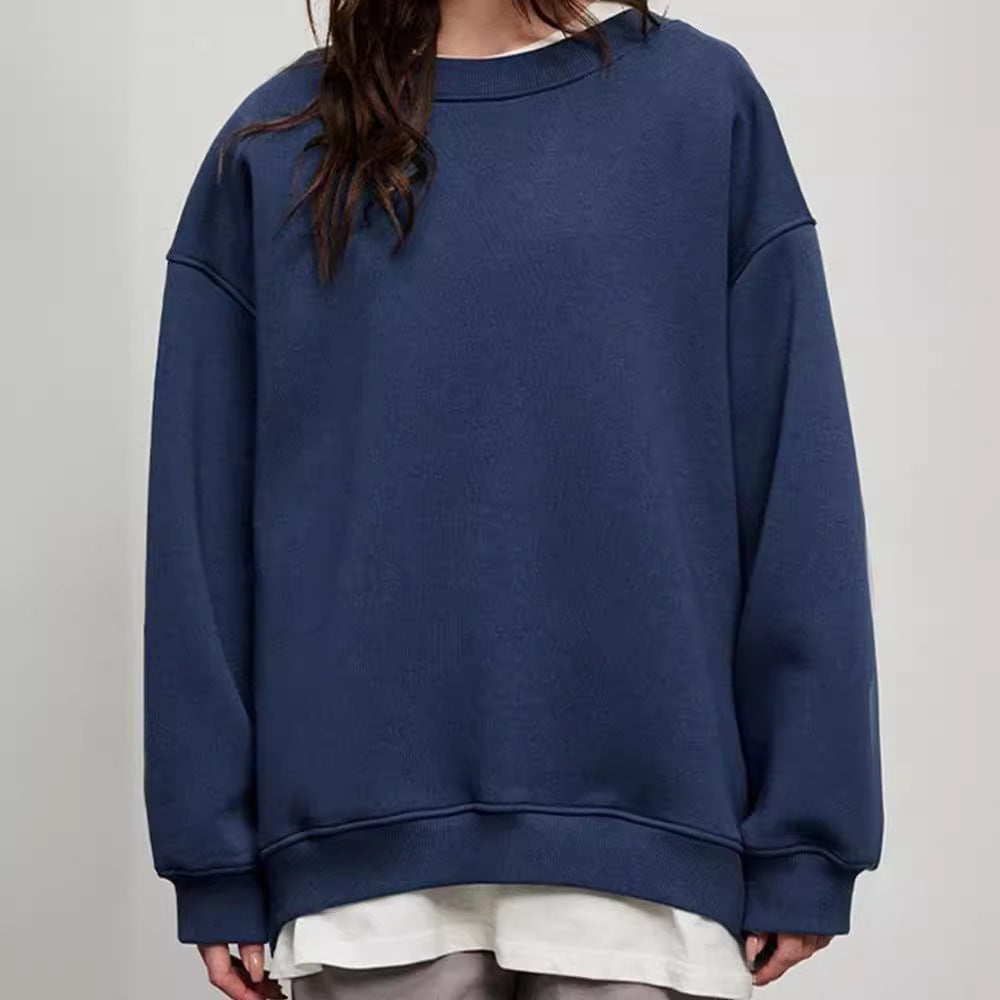 Weitenfreundlicher Rundhals-Hoodie