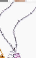 Personalisierbare Edelstahl-Halskette mit Perlenkette