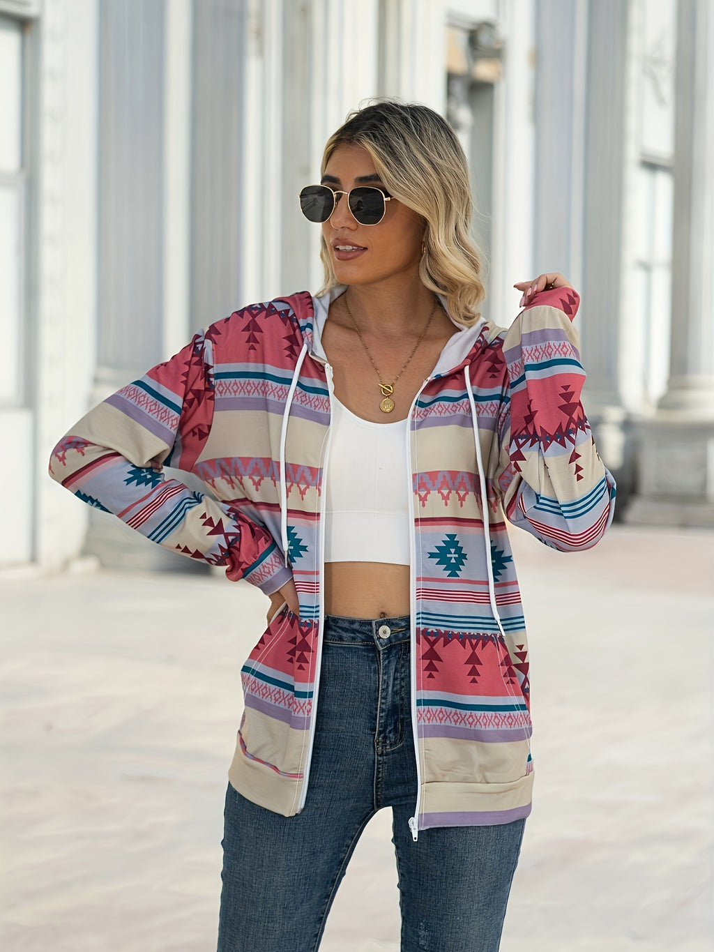 Bedruckter Hoodie für Damen