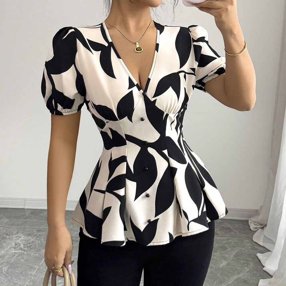 Kurzarm-Hemd mit Blumenmuster – Bild 9 | LuxeStyle
