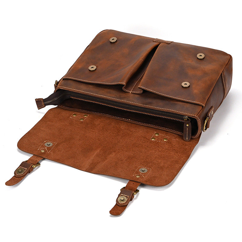 Retro Aktentasche aus Crazy Horse Leder – Bild 15 | LuxeStyle