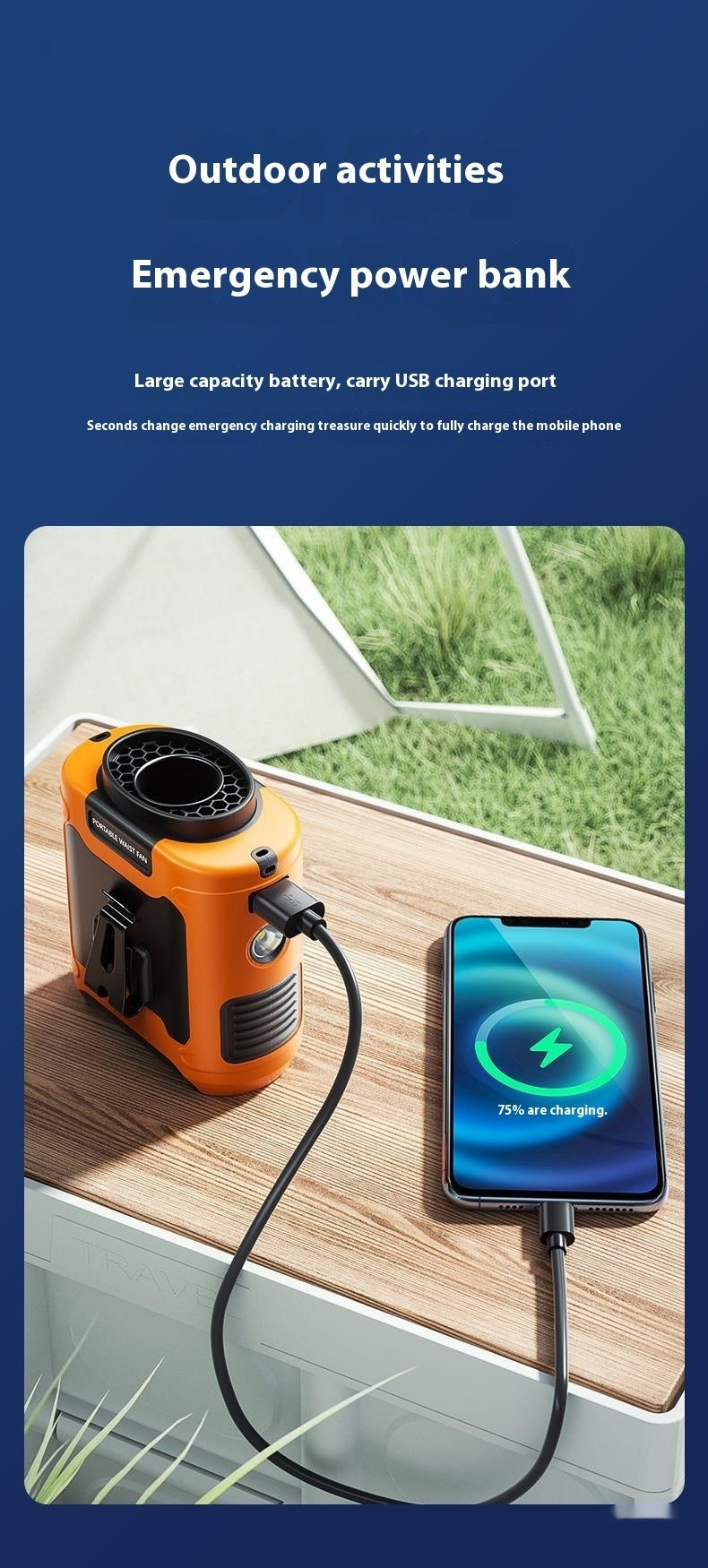 Tragbarer Hüftventilator für Sommerhitze