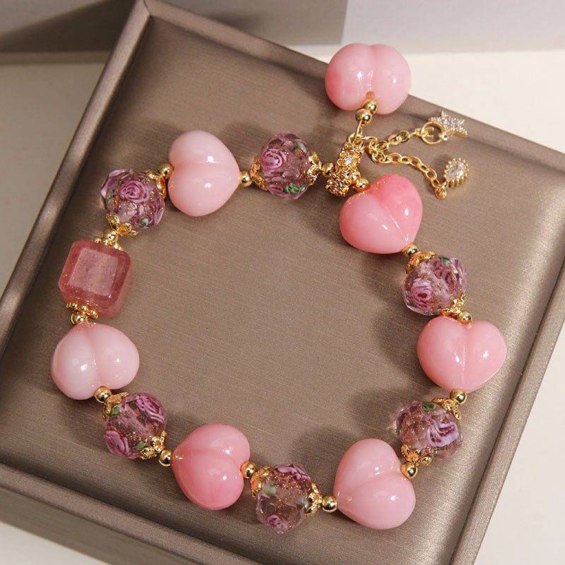 Armband «Rose Garden» mit Glas- und Achatperlen – Bild 4 | LuxeStyle