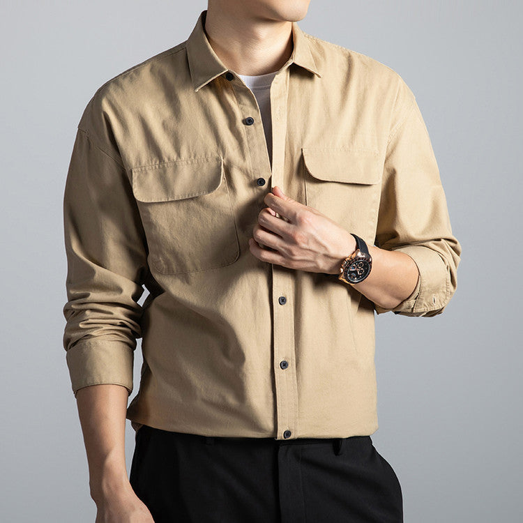 Herren Langarm Vintage Work Shirt – Bild 7 | LuxeStyle