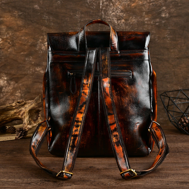 Retro-Rucksack aus Rindsleder
