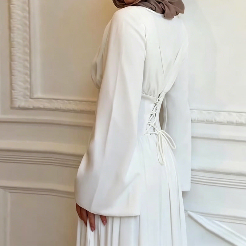 Langärmliges Maxi-Kleid mit Stickerei – Bild 1 | LuxeStyle
