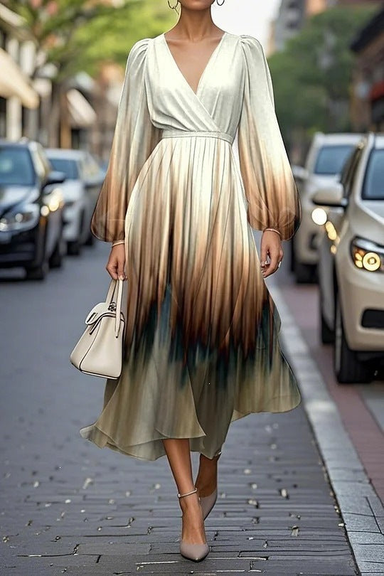 Bedrucktes Maxikleid mit Kapuze
