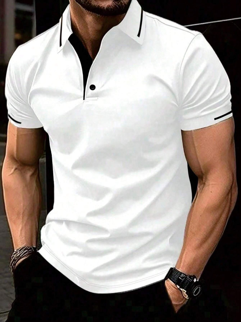 Herren Sport-Casual T-Shirt mit Reverskragen