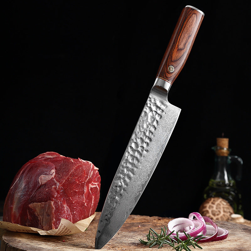 Damaststahl-Hackmesser mit Holzgriff – Bild 5 | LuxeStyle