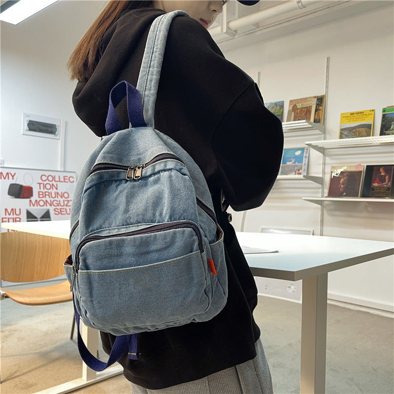 Damen Rucksack aus gewaschenem Denim Canvas