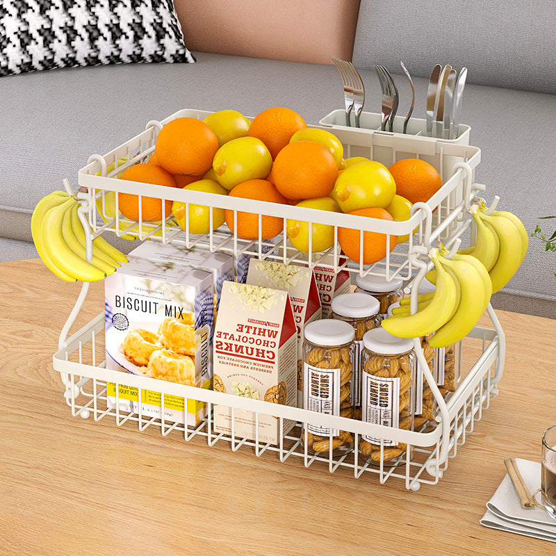 Doppelstöckiger Aufbewahrungskorb für Snacks & Früchte – Bild 3 | LuxeStyle