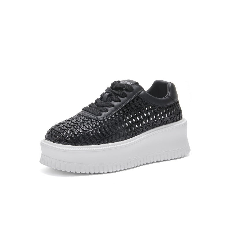 Damen Casual Hollow-Weave Schuhe mit dicker Sohle