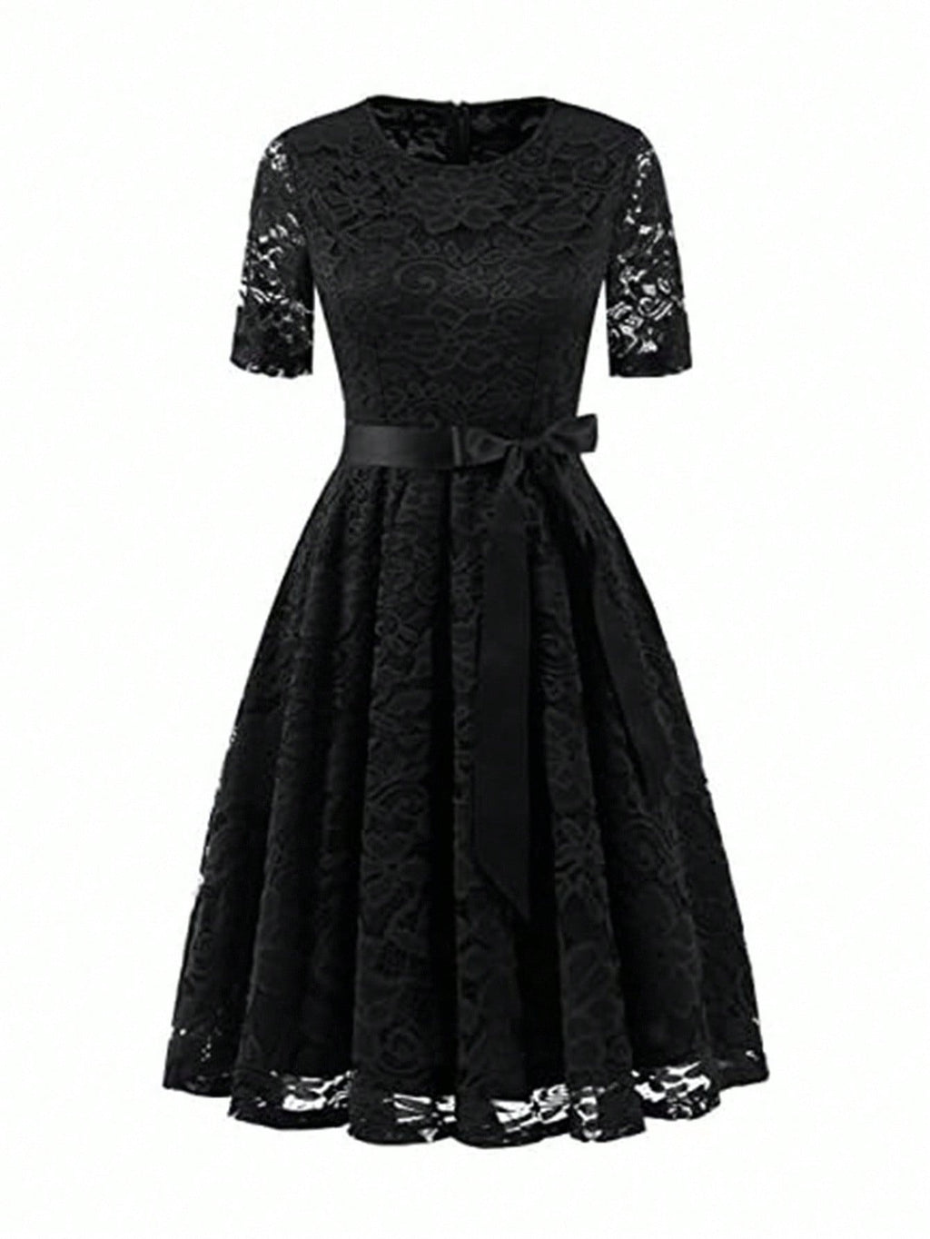 Elegantes Spitzenkleid mit Schleifendetail – Bild 7 | LuxeStyle