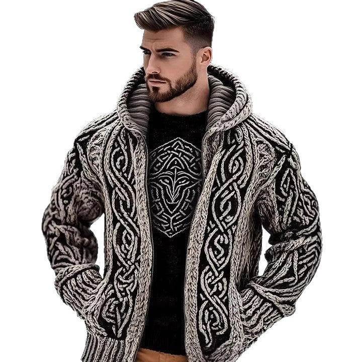 Herren Hoodie mit Reissverschluss & Print
