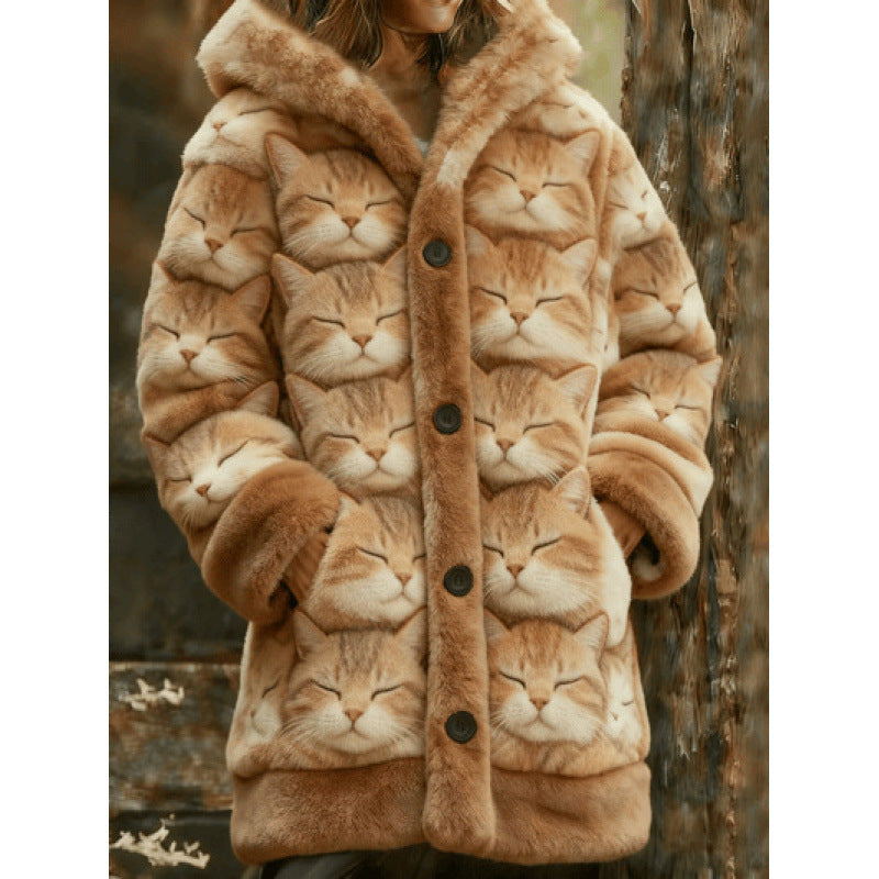 Kapuzenpullover mit 3D-Druck für Damen