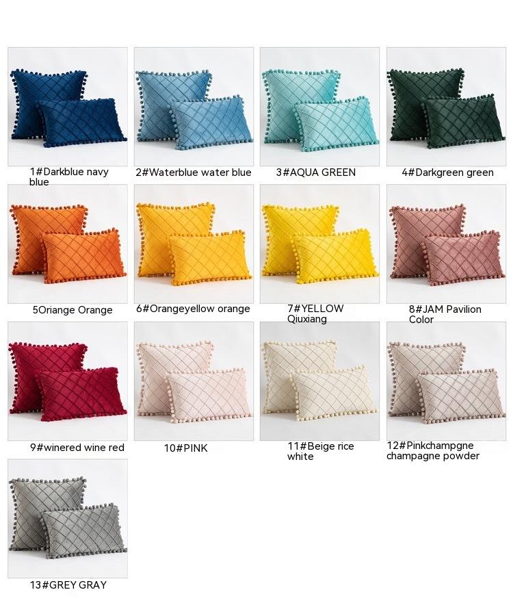 Samt Kissenbezug mit Rautenmuster und Quasten – Bild 7 | LuxeStyle