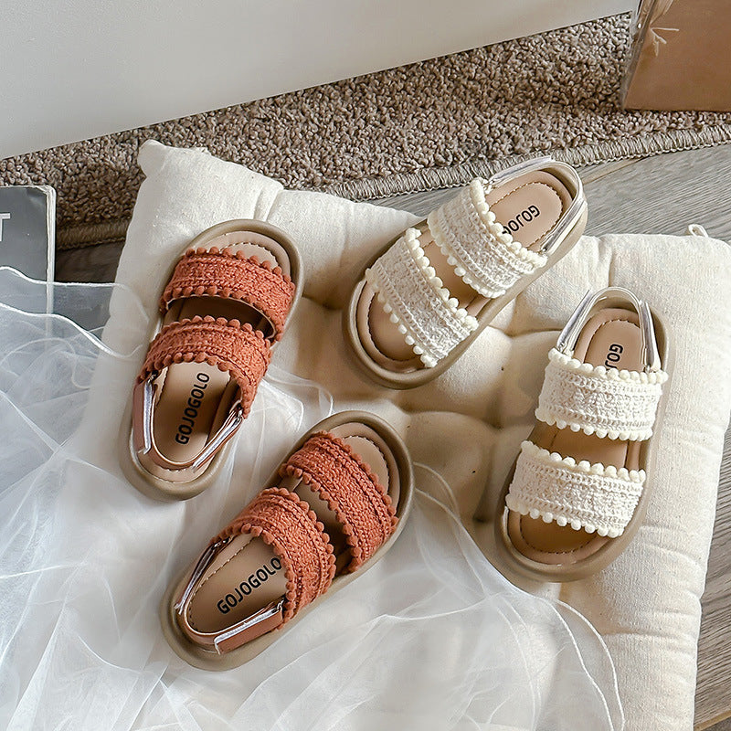 Ethno-Retro Sandalen für Mädchen mit weichen Sohlen