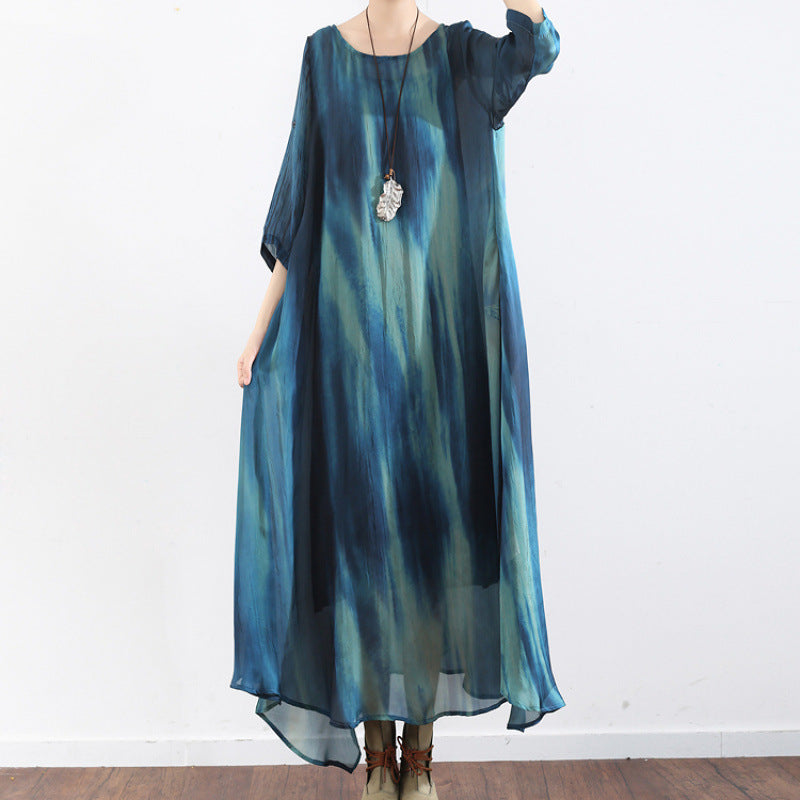 Vintage-Kleid mit Farbverlauf