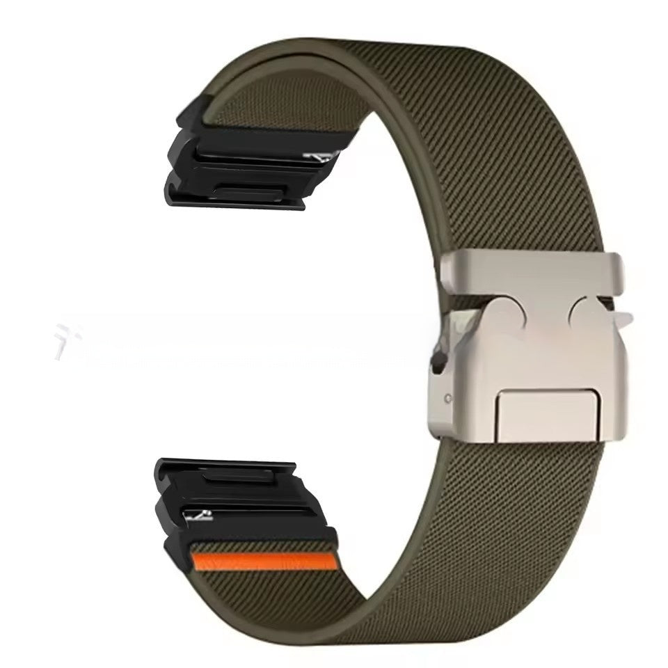 Elastisches Nylon-Armband mit Schirmverschluss 22/26 mm