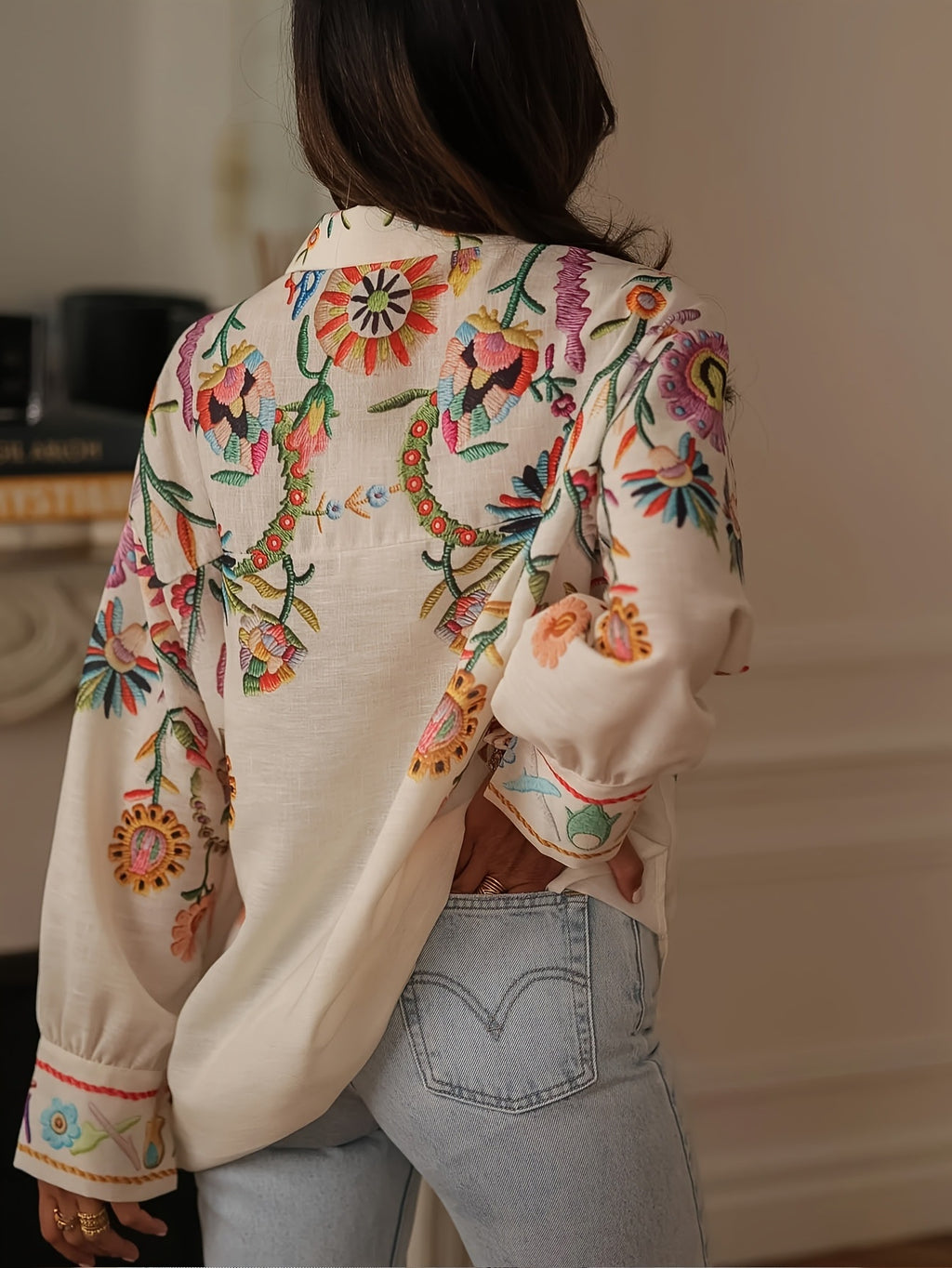 Locker geschnittenes Langarmshirt für Damen