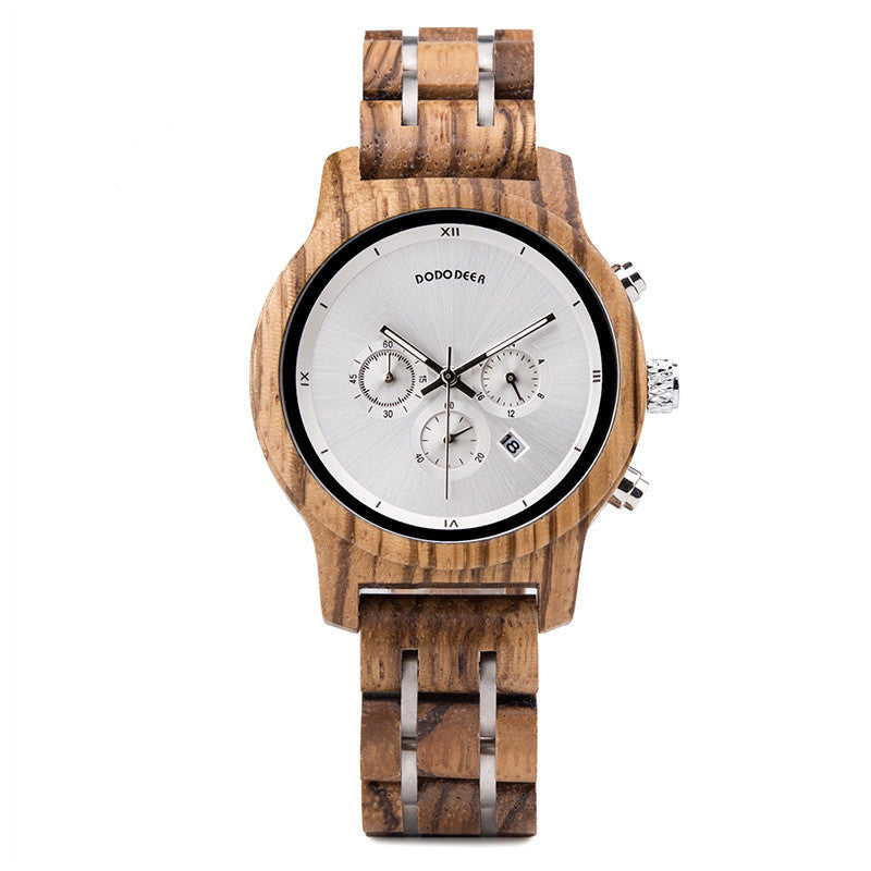 Armbanduhr aus Holz mit Chronograph und Kalender – Bild 2 | LuxeStyle