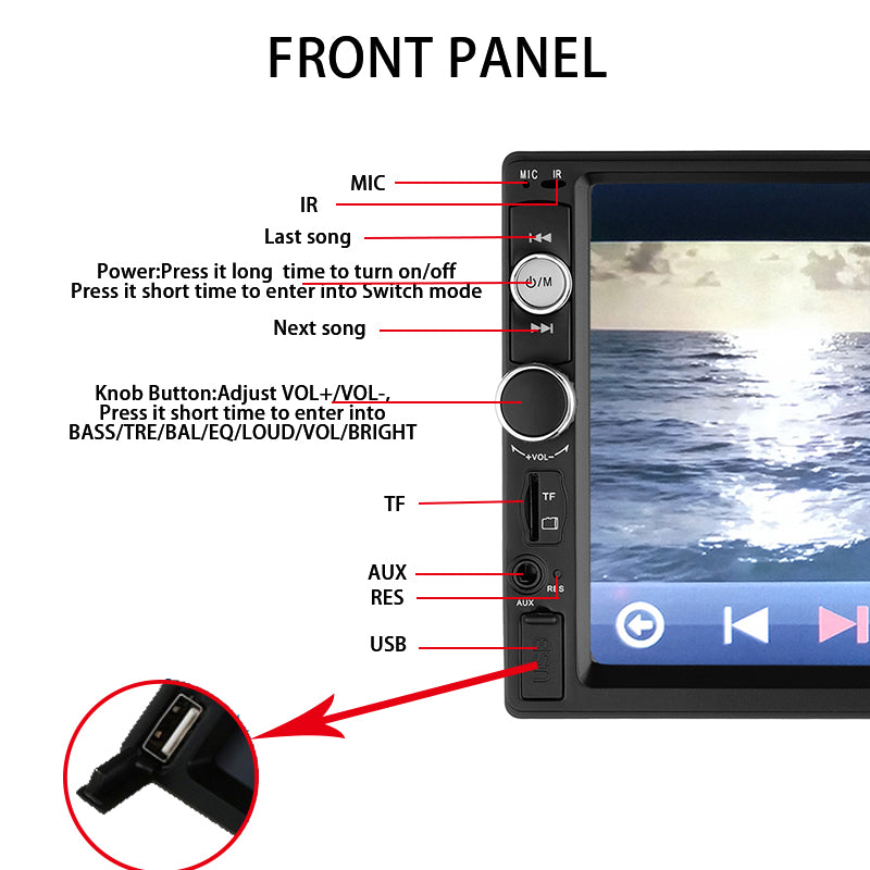 Auto-MP5-Player mit 7-Zoll-Bildschirm