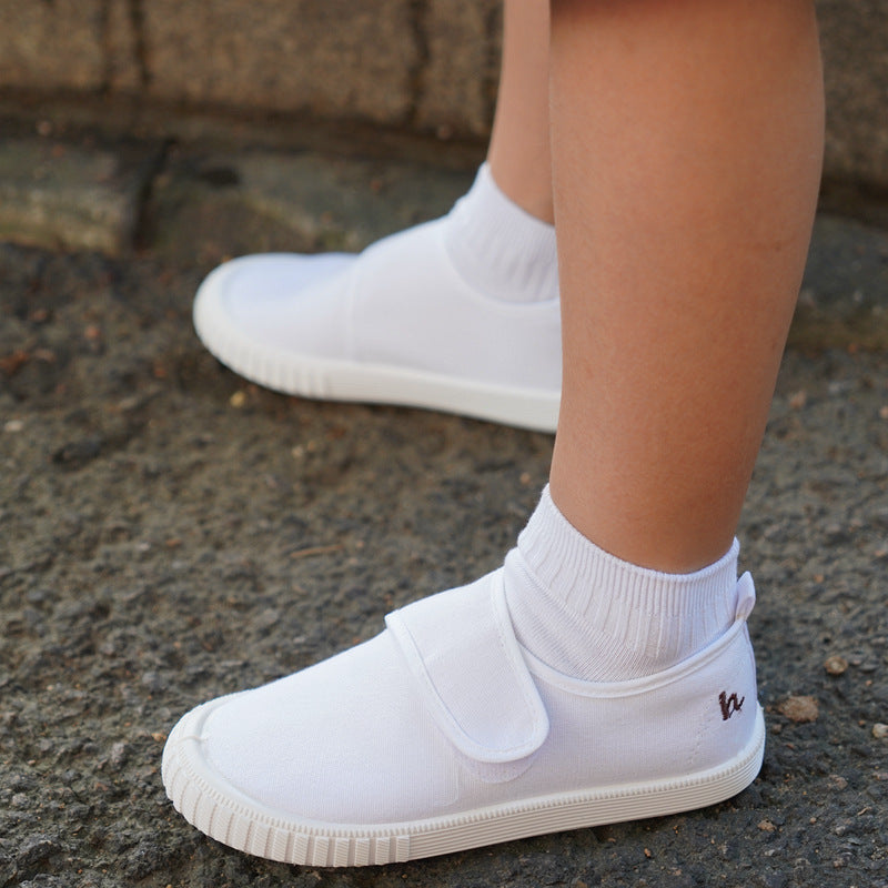 Weisse Canvas-Sneakers für Kinder | LuxeStyle