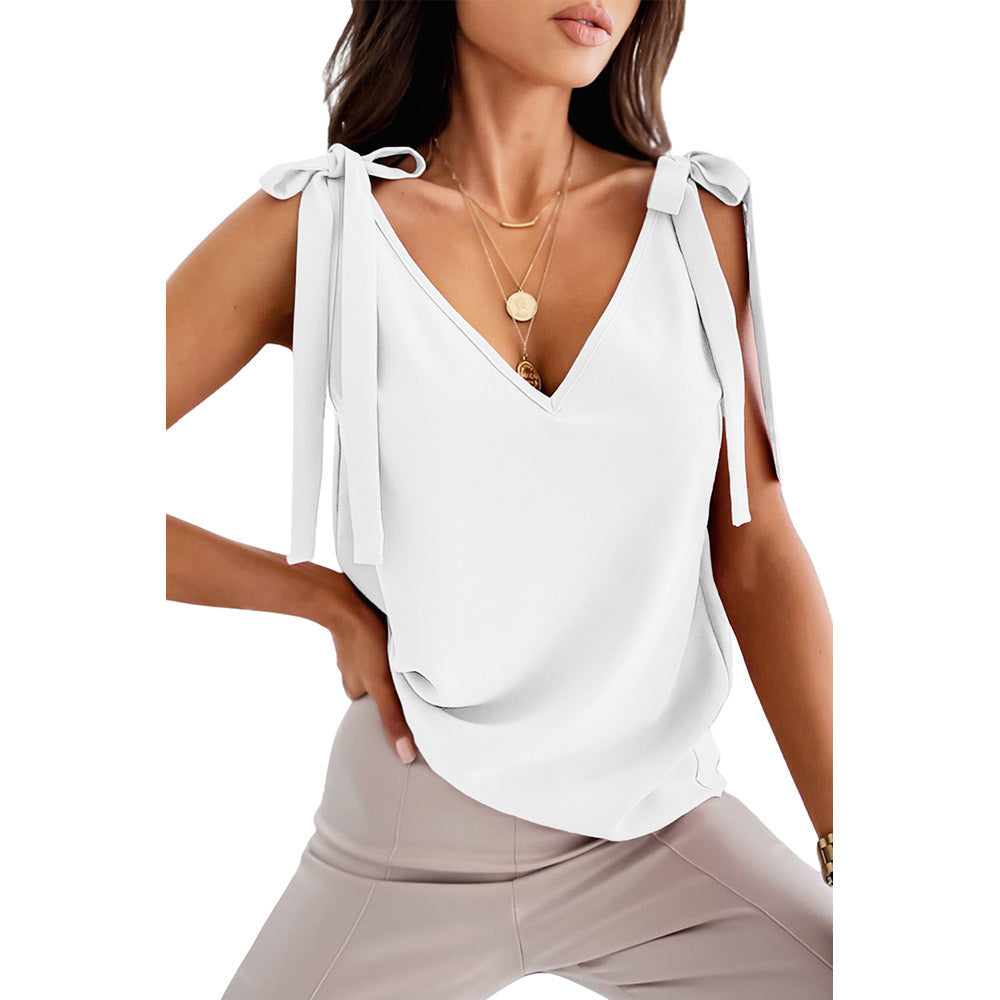 Bowknot Camisole V-Neck Top