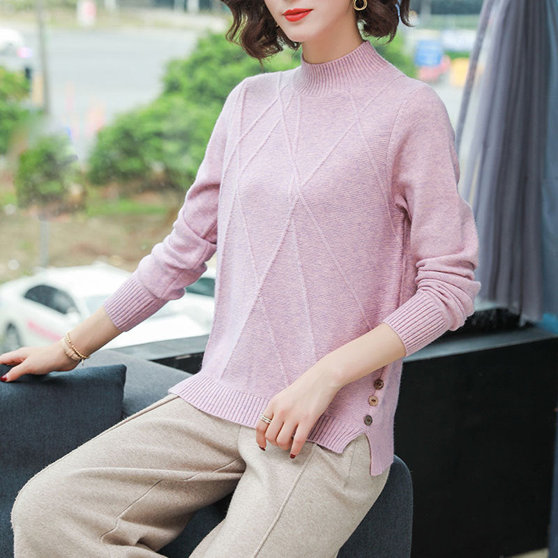 Kurzer Strickpullover mit Rollkragen