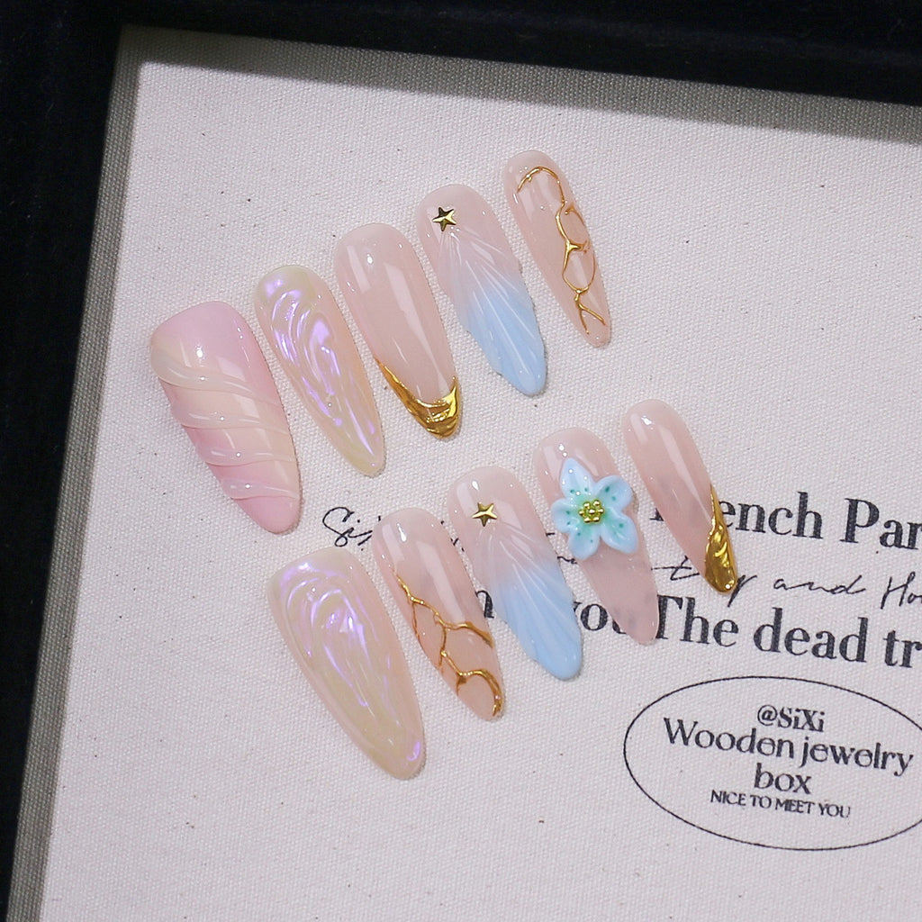 Hawaii Mandel-Nagelset mit Muschel-Design – Bild 6 | LuxeStyle