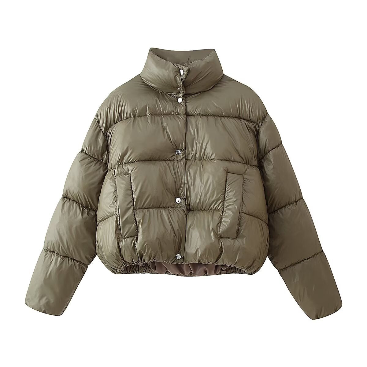 Gefütterter Baumwollmantel mit hohem Kragen – Bild 5 | LuxeStyle