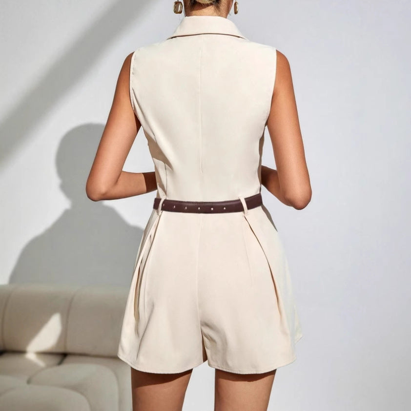 Eleganter Plissée Jumpsuit mit weitem Bein
