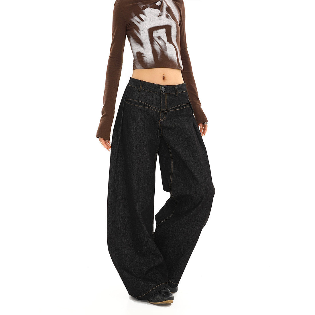 Low-Rise Scissor Cut Jeans für Damen