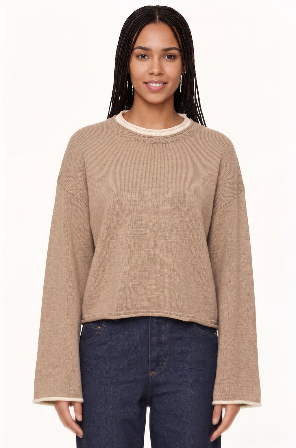 Pullover Sweater im Color-Block-Design