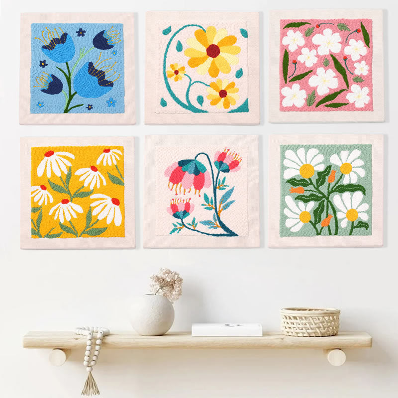Stickbild-Set für Fotorahmen – Blumenmuster | LuxeStyle