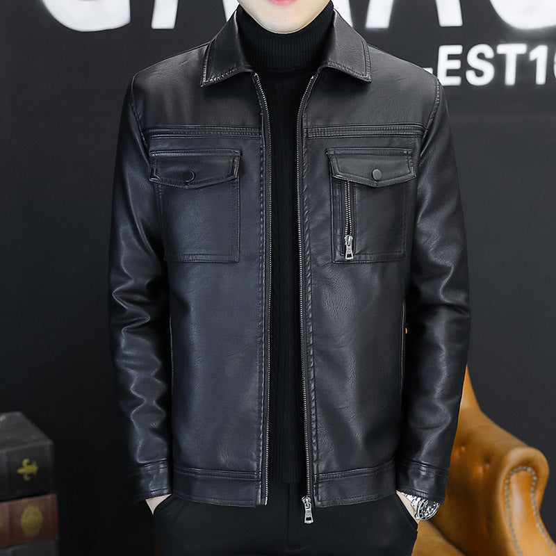 Herren Kunstlederjacke für Herbst & Winter