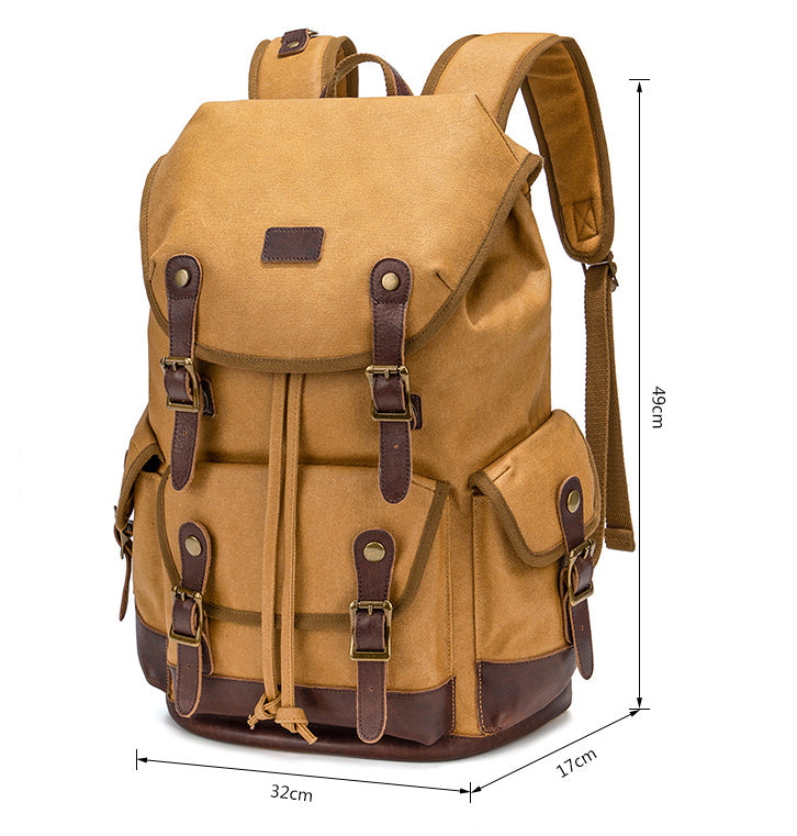 Vintage Canvas Rucksack – wasserdicht, 20-35L