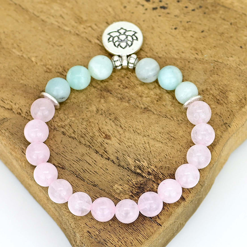 Rosenquarz-Lotus-Armband | LuxeStyle