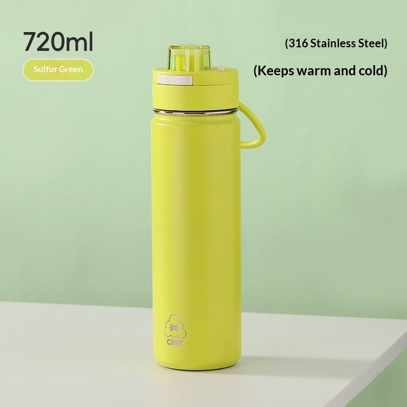 Thermowasserflasche mit Trageriemen