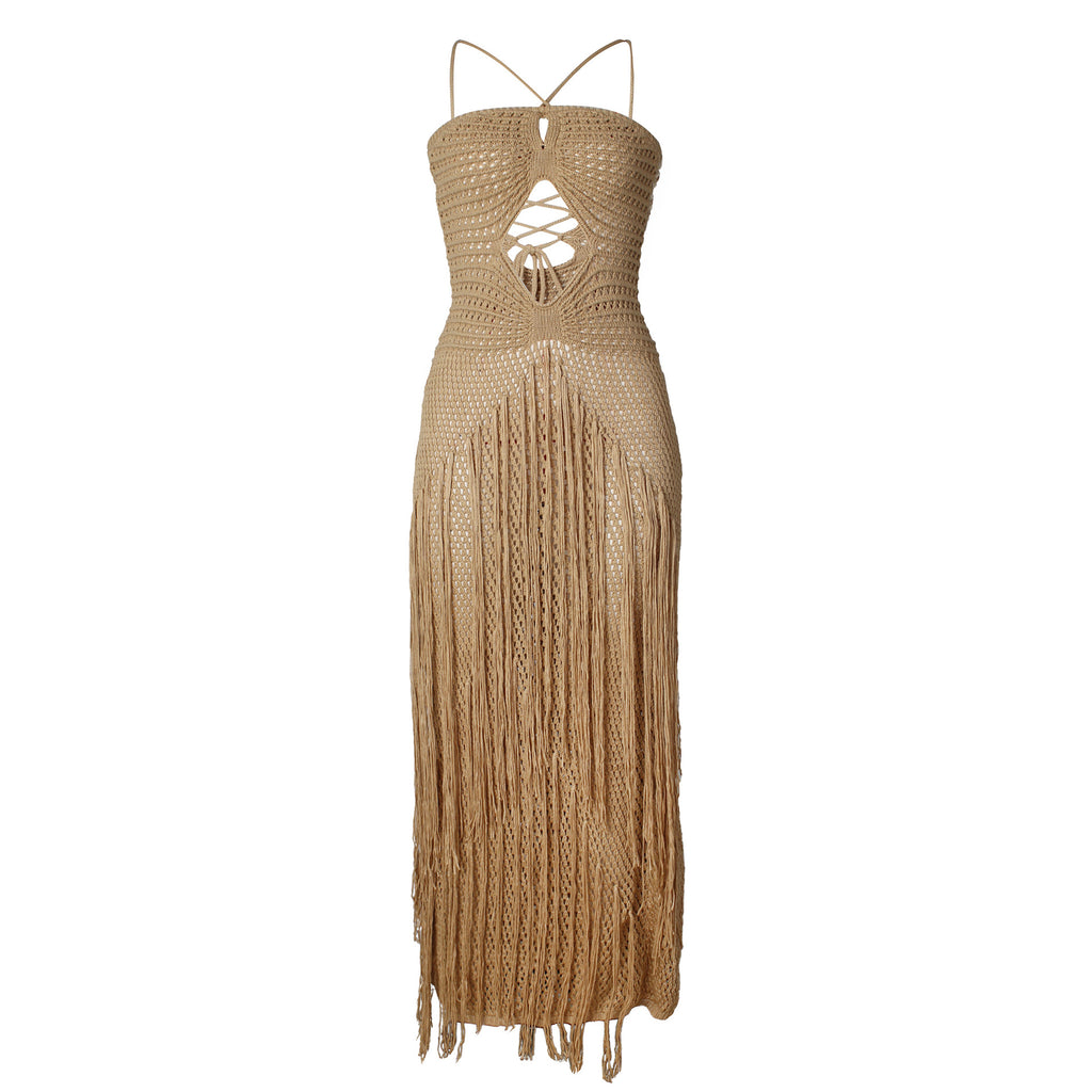 Strandkleid mit Cut-Outs und Quasten | LuxeStyle