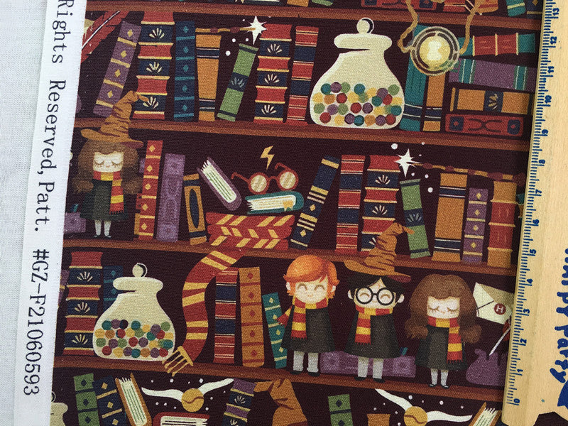 Baumwollstoff mit Bücherregal-Cartoon – Bild 2 | LuxeStyle