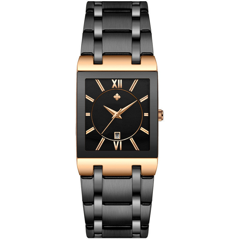 Quarz-Herrenuhr mit eckigem Stahlgehäuse – Bild 10 | LuxeStyle