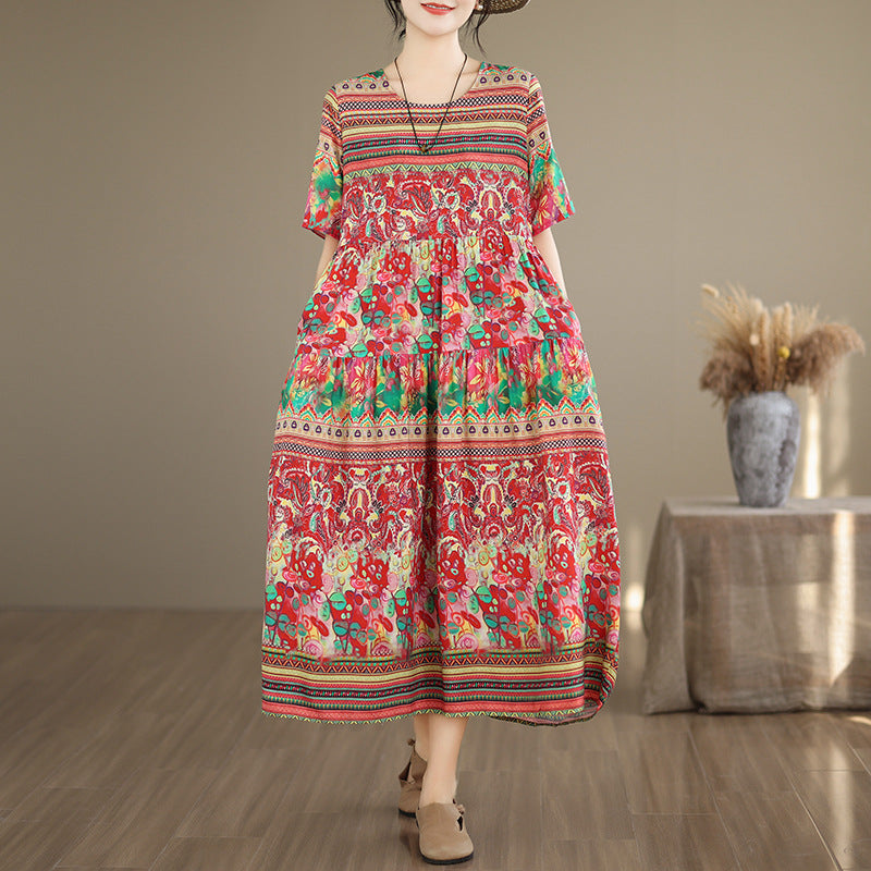 Figurbetontes Vintage Maxikleid im Ethno-Stil – Bild 3 | LuxeStyle