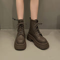 Vintage Chunky-Heel Platform Stiefeletten