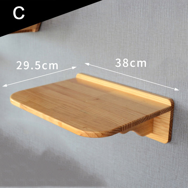 Wandmontierte Katzen-Kletterplattform aus Massivholz
